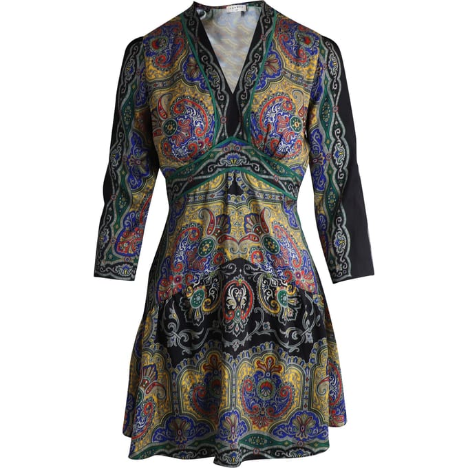 Sandro Rayan mini-jurk met V-hals en print in veelkleurig polyester