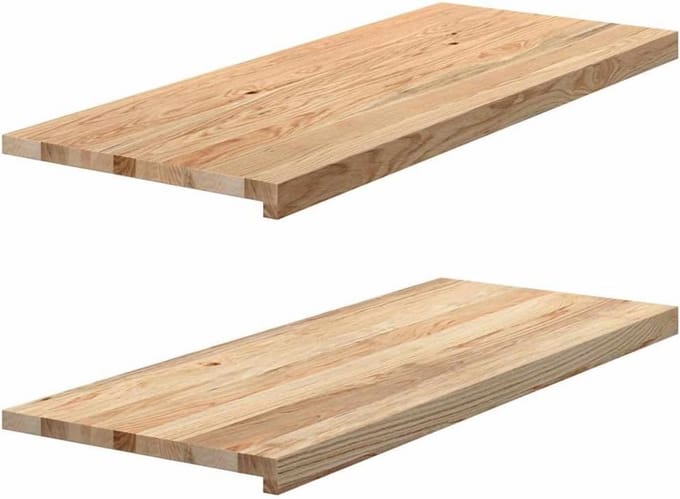 Set van 2 Massief Eikenhouten Vensterbanken 100x40x2 cm Onbehandeld