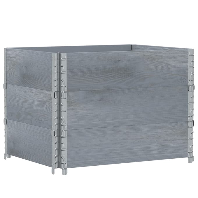 vidaXL - Plantenbak - 80x60 - cm - massief - grenenhout - grijs