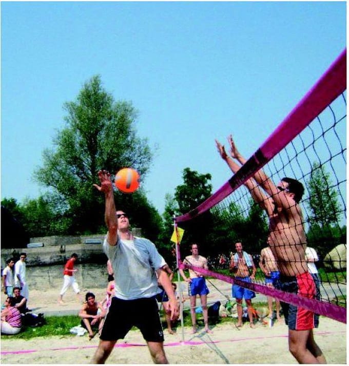 Sportec Beachvolleybalnet Recreatie - zwart/roze - 850 X 100 Cm