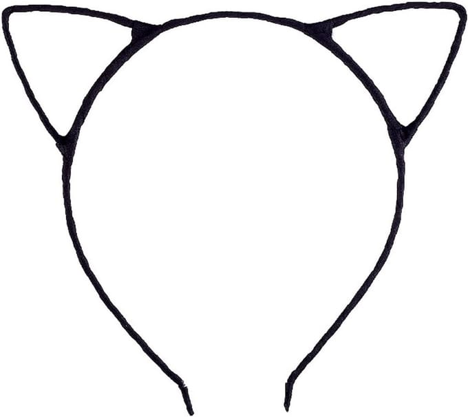Zwarte Chiffon Kattenoren Hoofdband - Haaraccessoire voor Feestjes en Cosplay