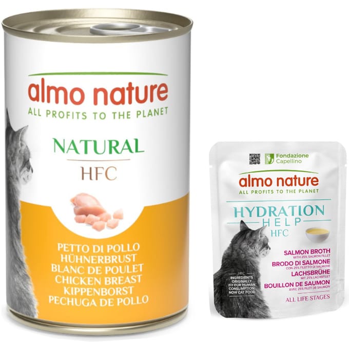 24x140g Kippenborst Almo Nature Classic Kattenvoer