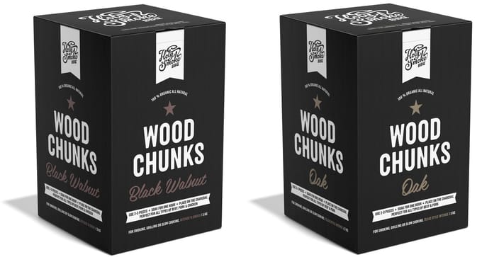 Holy Smoke BBQ - Wood Chunks 2-pack 3kg Oak / Black Walnut - BBQ Rookhout - Chunks Oak 3kg - Chunks Black Walnut 3kg - Eik - Walnoot