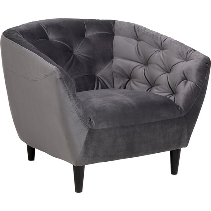 Smuk Velvet Fauteuil Salem Donker Grijs