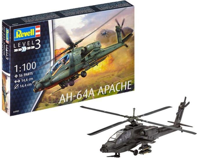 Revell Modelbouwpakket Militaire voertuigen - 04985 AH-64A Apache Plastic - 1:100 - Modelbouw