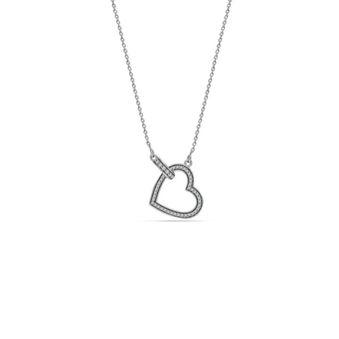 Damesketting, Scheve Hart, 925 Sterling Zilver BICLL027