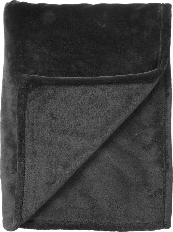 Dutch Decor - MARLEY - plaid 150x200 cm - fleece deken - extra dik - Raven - zwart
