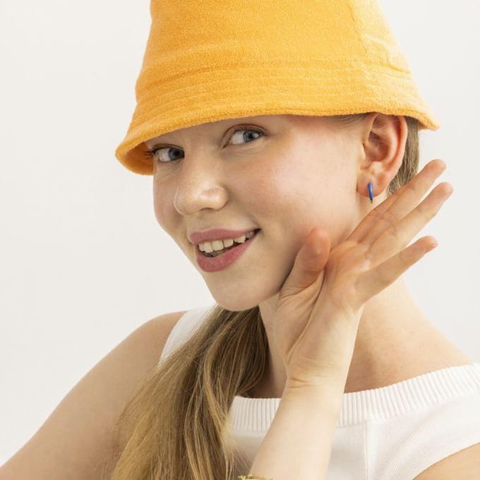 Luxenter Oorbellen met Blauwe Lak 18k goud afwerking - Talorba