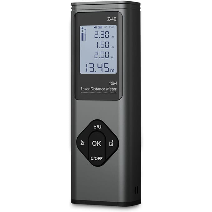 RONGUAN Laser Meet 132ft Laser Afstandsmeter 40M Draagbare Handgreep Digitale Meettool zwart