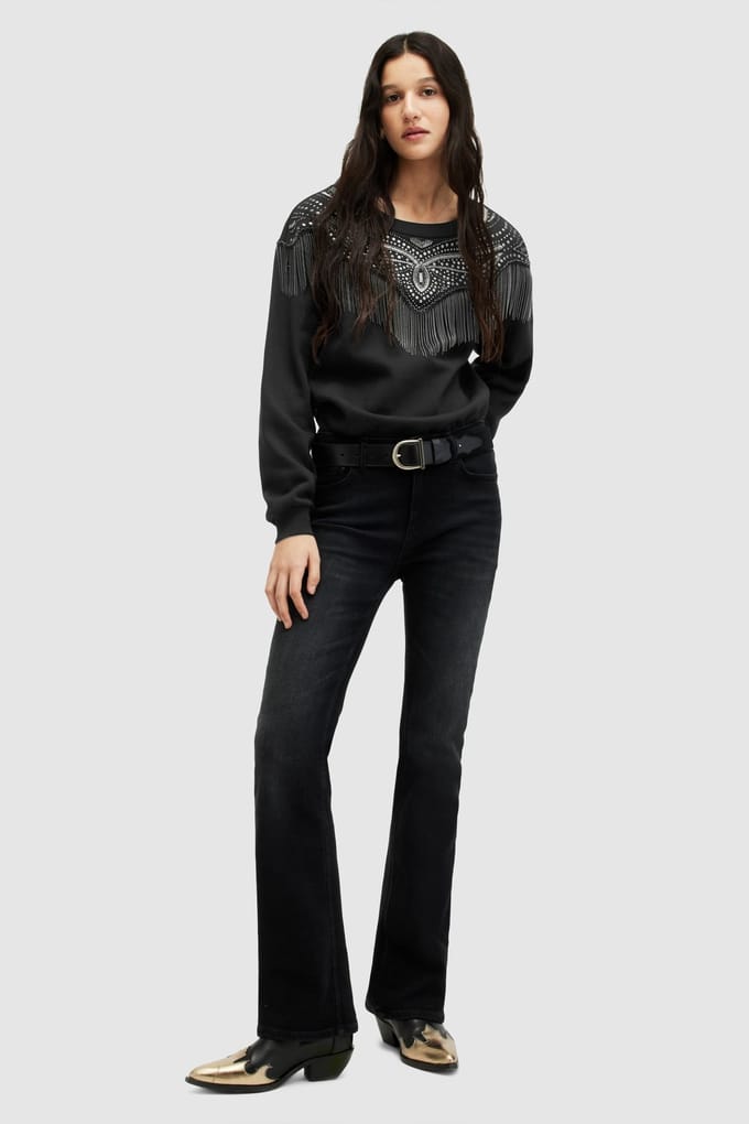 AllSaints Winona Jaine Sweat Black Taglia: XS | Maglioni a maglia Outlet | Donna | Nero