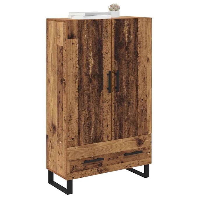 vidaXL Highboard Oud Hout 69,5 x 30 x 115 cm Bewerkt hout
