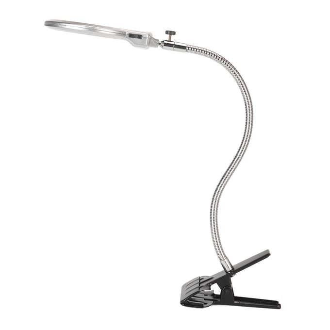 Klem Vergrootglas 2X en 6X Dubbele Lens Flexibele Slang 2 LED's Clip-on Vergrootglas met Licht