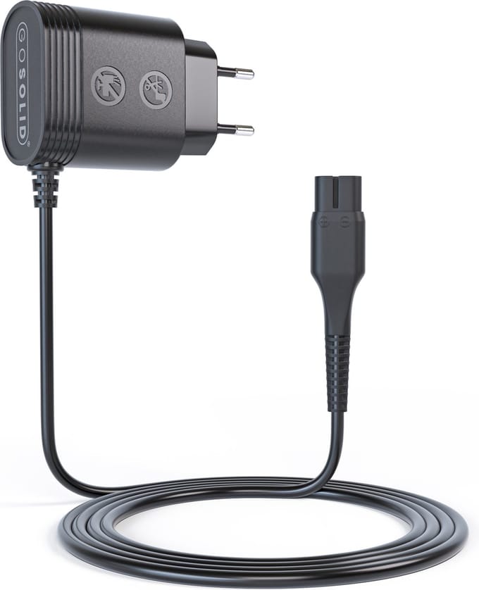 GO SOLID! ® Adapter geschikt voor Philips Multigroom & geschikt voor Philips OneBlade QP2520/90, QP2520/70, QP2520/72 - model A00390 - 4.3V, 0.7A