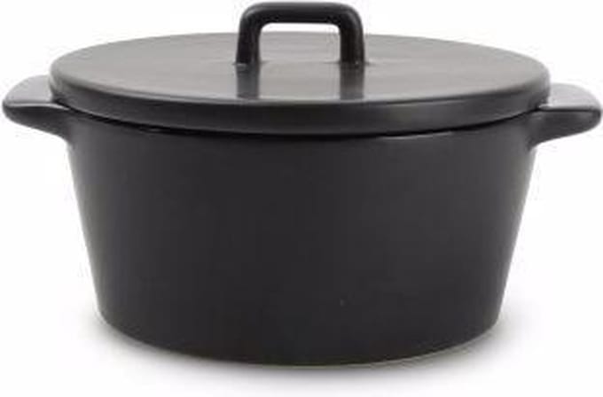 BonBistro Ovenschaal 15/10xH5,5cm met deksel zwart Ardo
