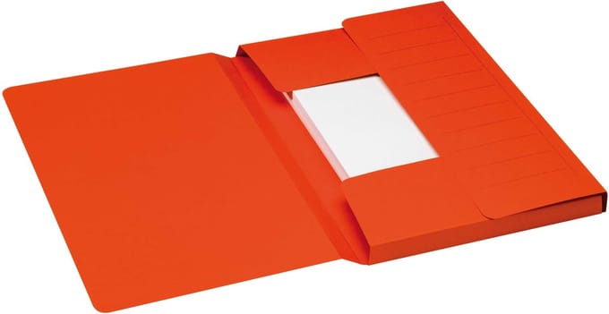 Dossiermap Secolor Mammoet folio 3 kleppen 270gr rood - 50 stuks