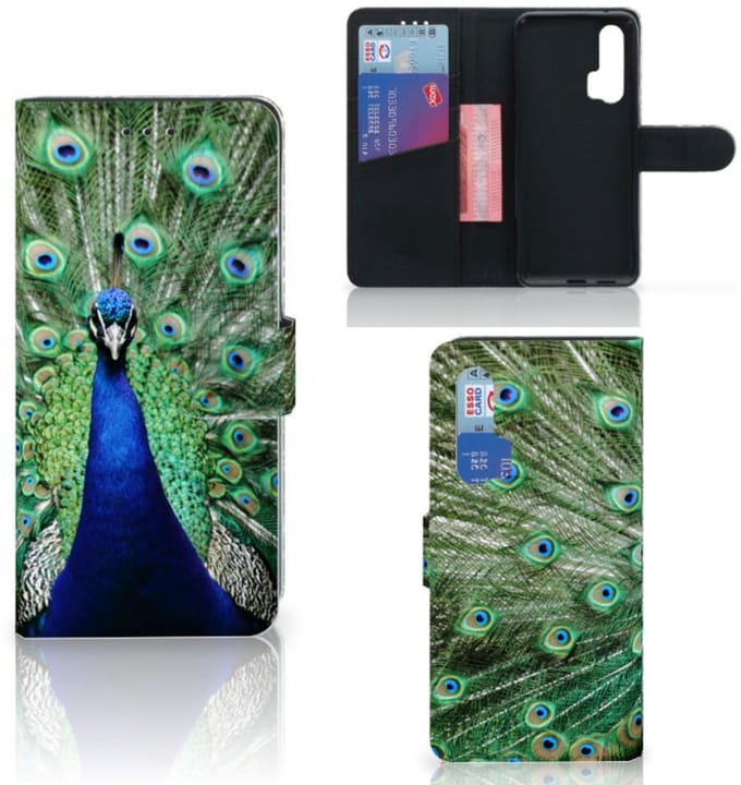 Honor 20 Pro Telefoonhoesje met Pasjes Pauw