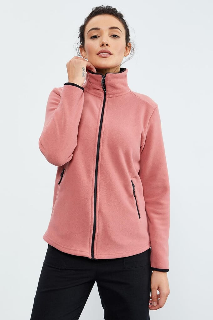 Dames Pluche Ritssluiting Sweatshirt