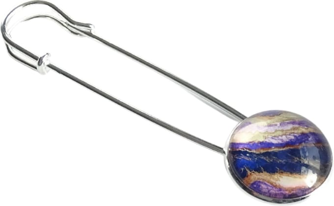 2 Love it Marble Sea - Sjaalspeld - Vestsluiting - Lengte 8 cm - Paars - Wit