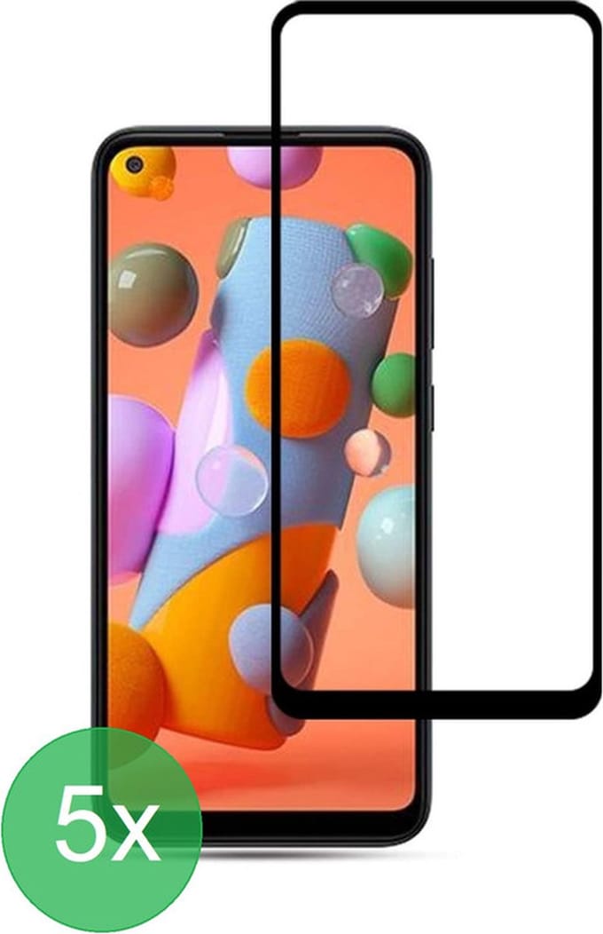 Screenprotector Geschikt voor: Samsung Galaxy A11 Full 5x - screen protector - volledige glas - bescherming - beschermglas - ZT Accessoires