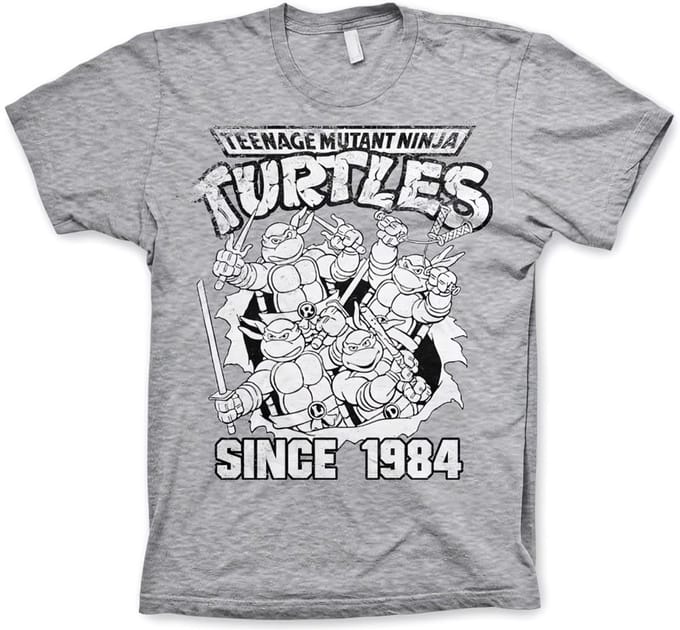 Teenage Mutant Ninja Turtles TMNT Distressed Since 1984 T-shirt, heathergrijs