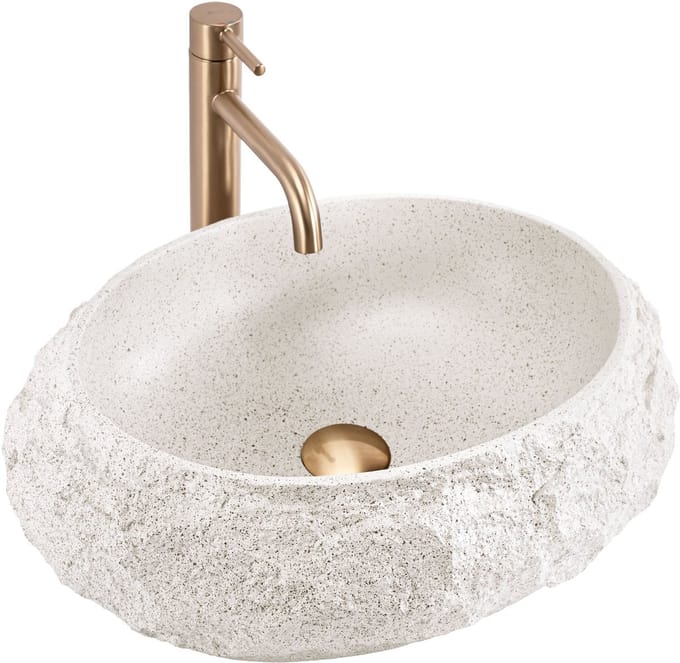 Rea Mika - Opzetwastafel - Beige - 48X38X11,5Cm