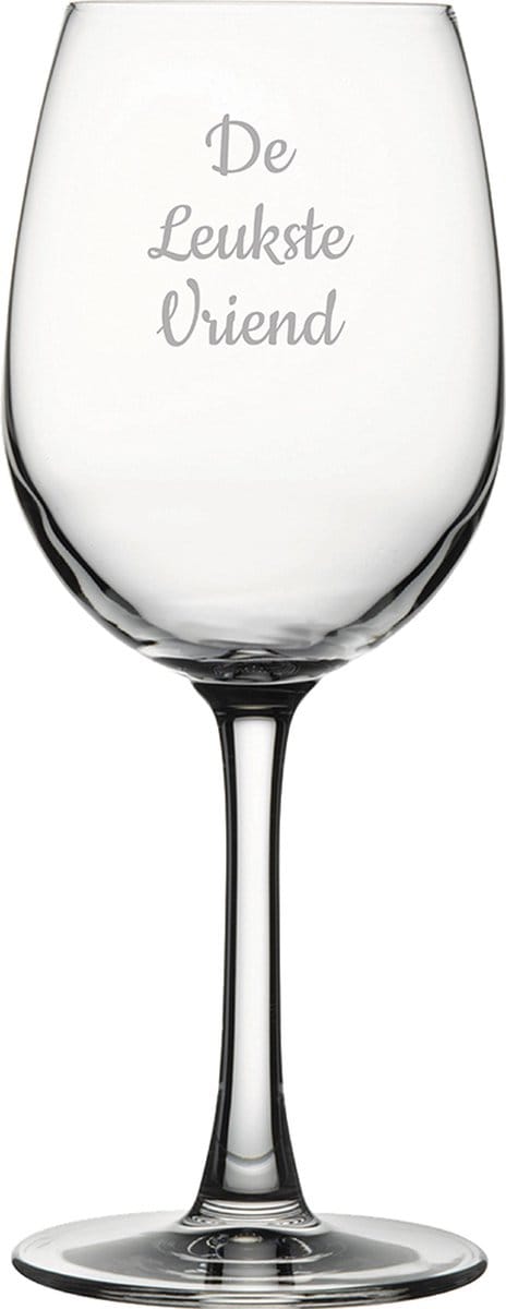 Gegraveerde witte wijnglas 36cl De Leukste Vriend