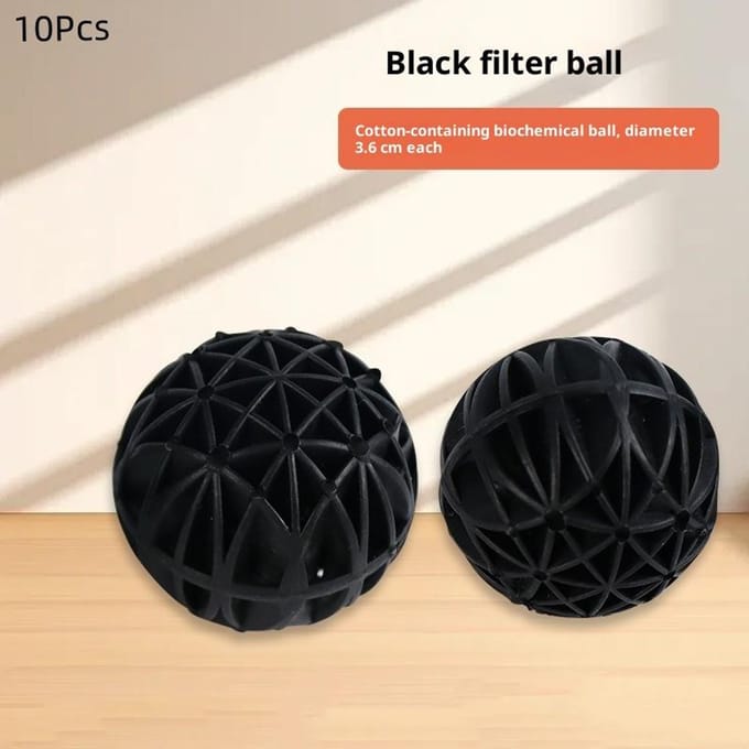 10 stuks Aquarium Nitrificerende Bio-ballen - Vis Tank Filtermedia Voor Nuttige Bacteriën zwart