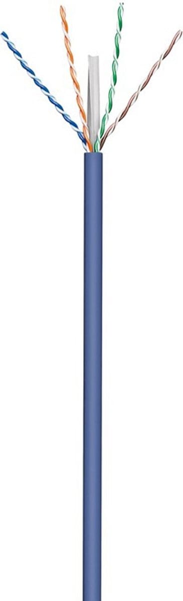Goobay CAT 6A netwerkkabel, U/UTP, blauw, Koperen geleider, AWG 23/1 (solid), halogeenvrije kabelmantel (LSZH), 100 m