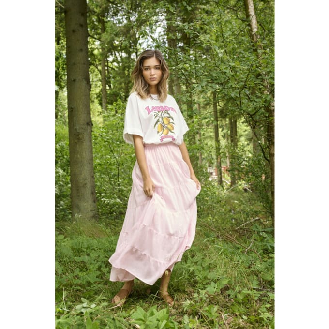 regular fit volant midi-rok van pure katoen model 'KELLY'