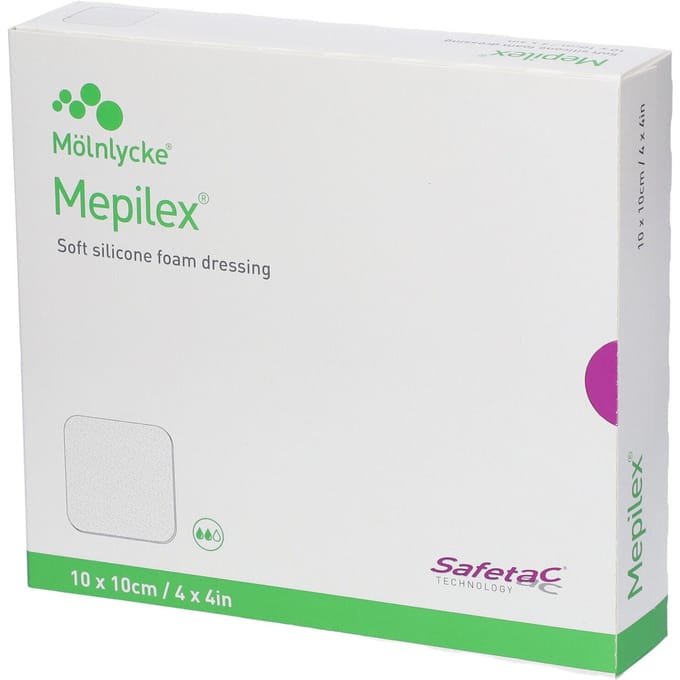 Molnlycke - Mepilex - zacht siliconen schuimverband - 10cm x 10cm - 5 stuks