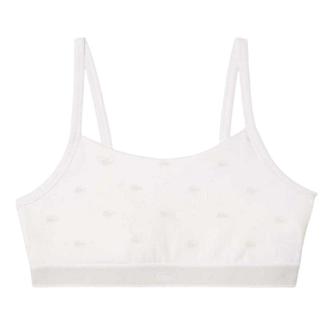 Lacoste Bralette voor dames met logo-print over het gehele oppervlak (Wit)