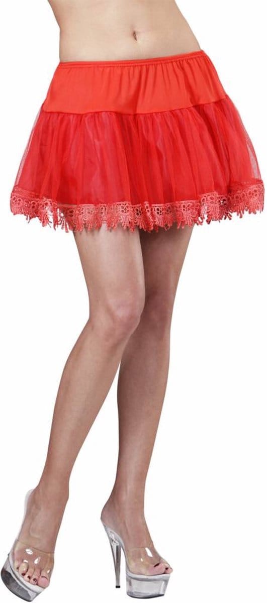 New Age Devi - Petticoat rok voor dames 45 cm -Rood - Stijlvol
