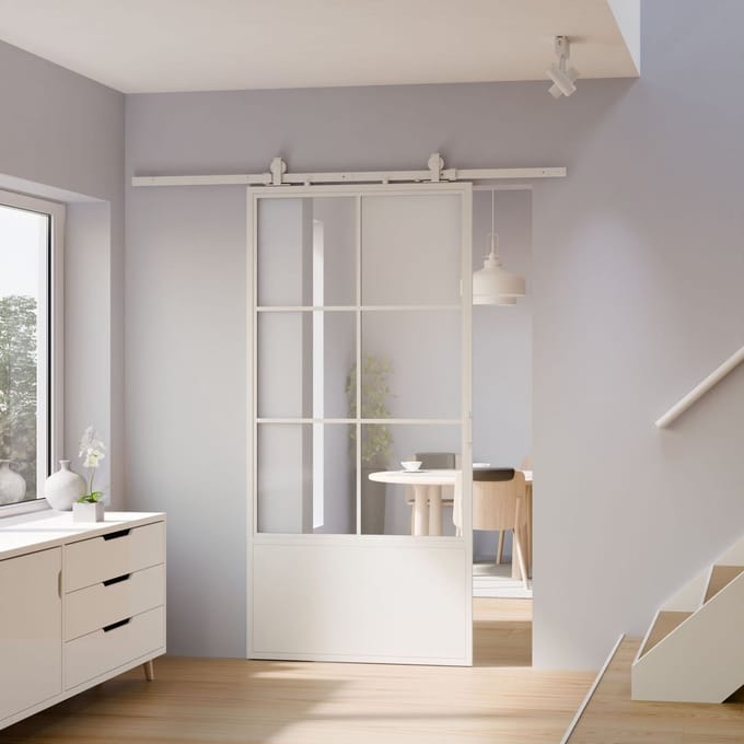Schulte Complete Glazen Schuifdeur - 102x220cm - Wit - Open Systeem - Dubbele Softclose