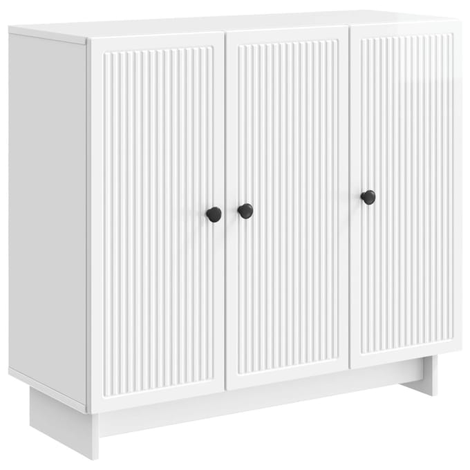 vidaXL - Dressoir - Hoogglans - Wit - 89 - x - 34,5 - x - 80 - cm - Bewerkt - hout