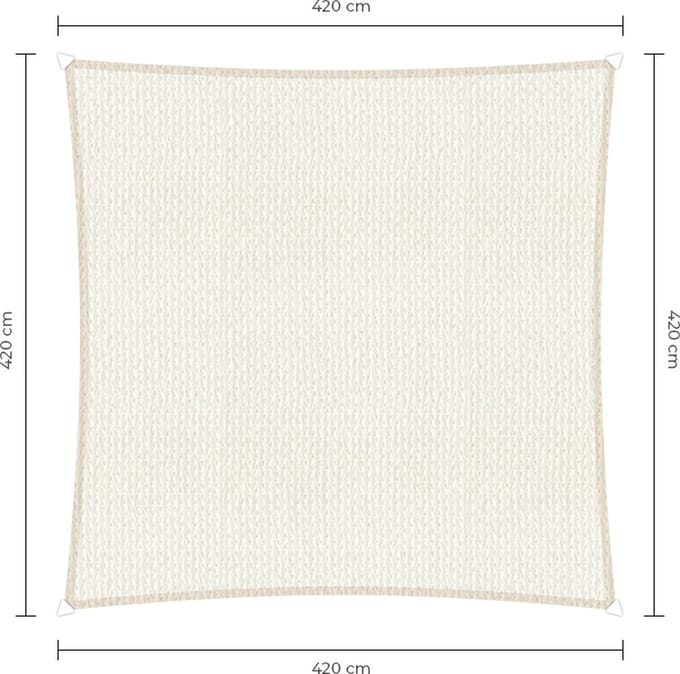 Sunfighters vierkant schaduwdoek - 4,2 x 4,2 - Wit - Waterdoorlatend