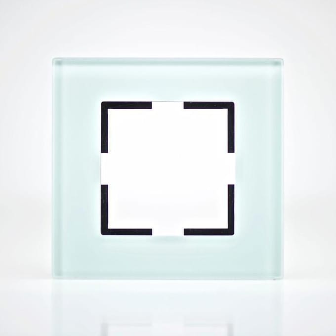 Groen glazen afdekplaatje, 1-voudig, 84x87x10 mm groen