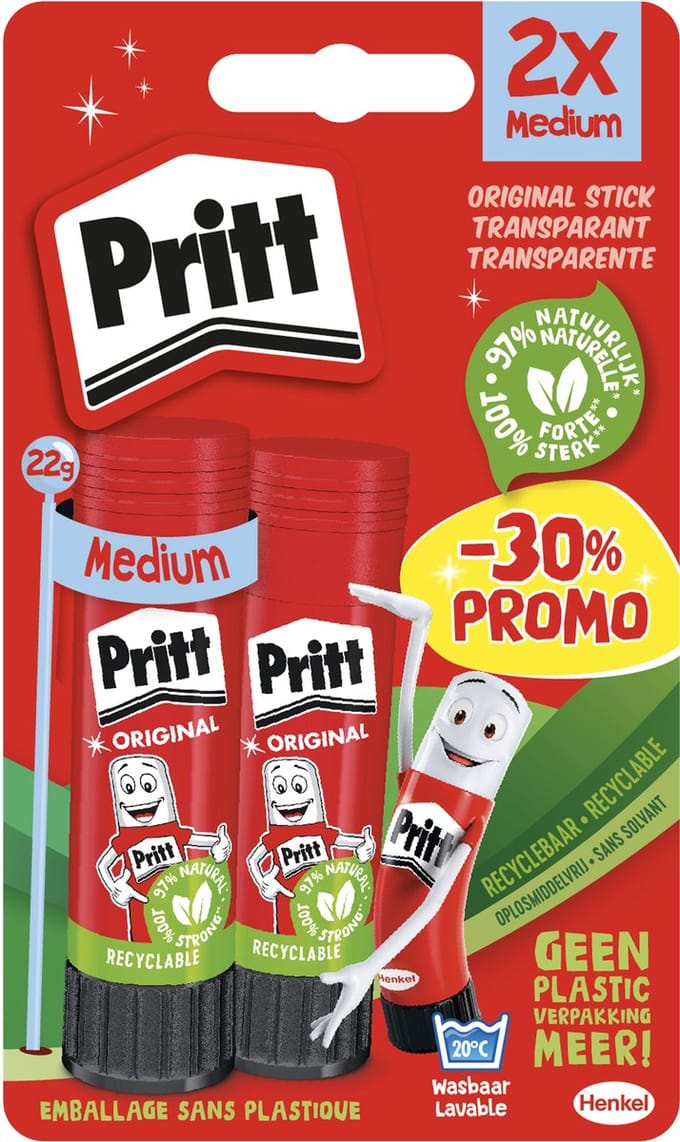 Lijmstift pritt stick original 2x 22gr promo | 12 stuks