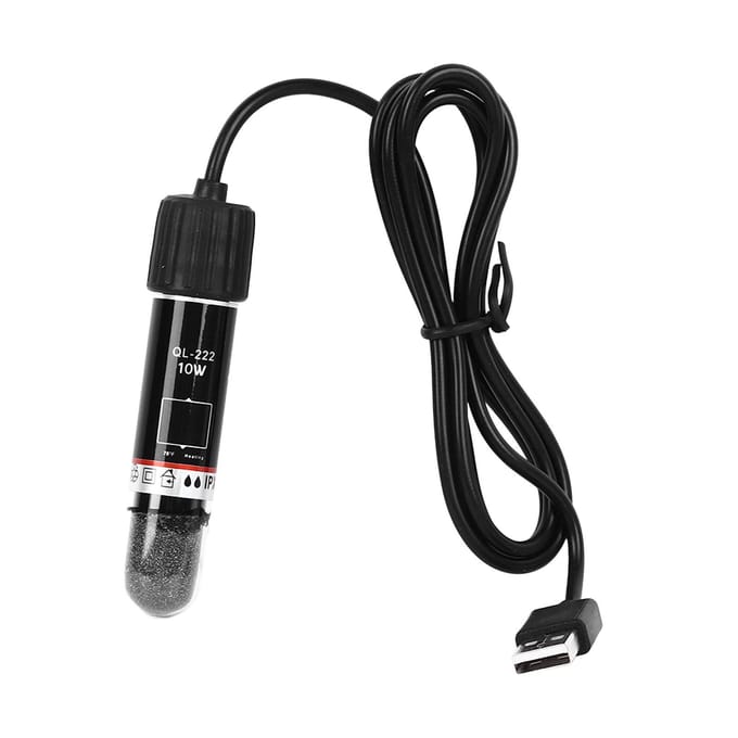 Kleine Aquariumverwarmer USB Verwarming Dompelbare Aquariumverwarmer Laagspanning Constante Temperatuur black
