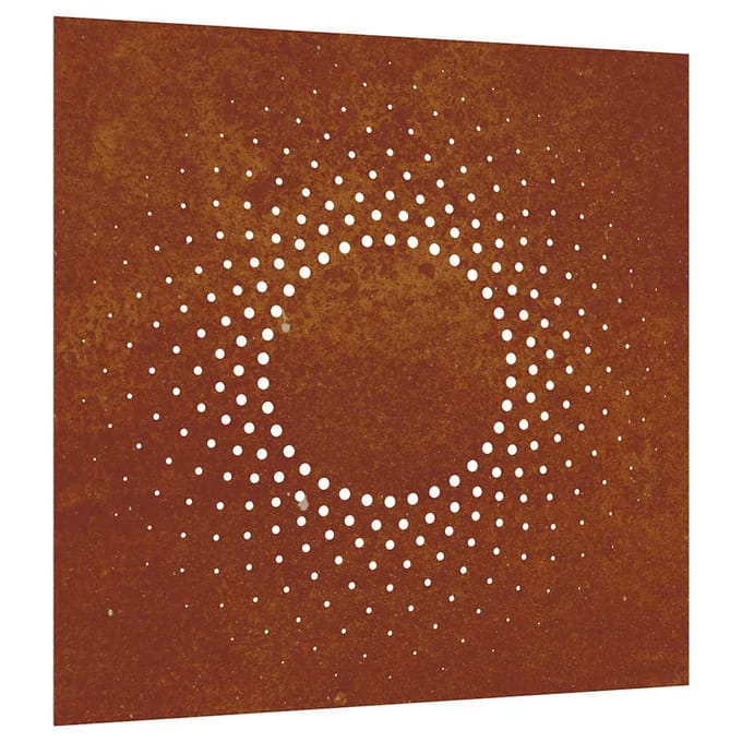 Vidaxl Décoration Murale de Jardin, 55x55 cm, Acier Corten, Soleil