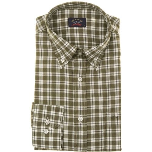 Paul & Shark Overhemd Soft Flannel Check Groen / male
