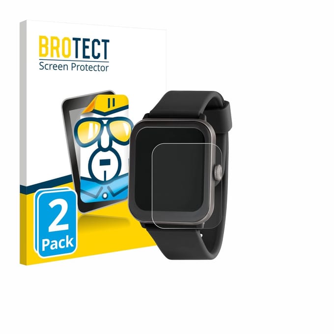 BROTECT - Screenprotector voor Sector Smartwatch S-08 - Folie Beschermfolie transparant 2 Stuks