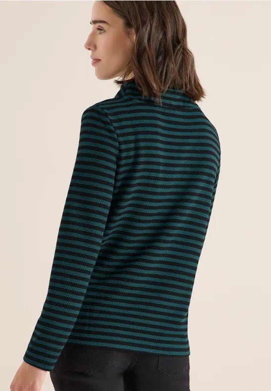 Gestreept funnelneck shirt