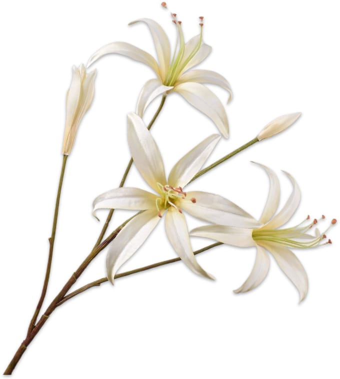 Silk-ka - Kunstbloem - lelie - creme - H80 cm