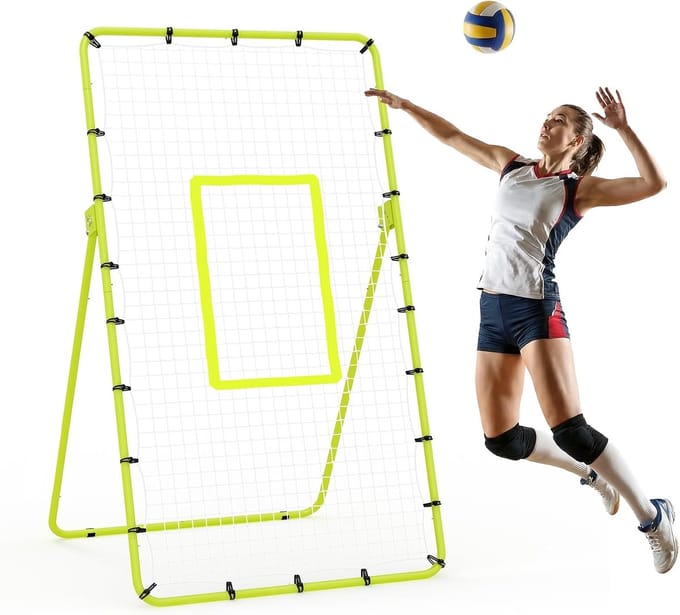 Volleybalnet, 213 x 121 cm – Verstelbaar Volleybal- Reboundnet - Fluorescerend Groen