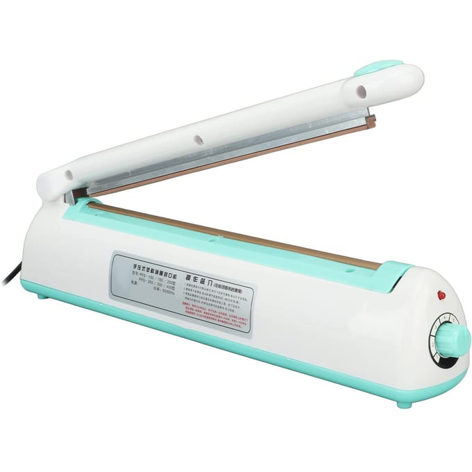 Scelleuse à chaleur à impulsion à pression manuelle 280W Indicateur LED Scelleuse manuelle de sacs en plastique Machine de thermoscellage Prise CN 220V white