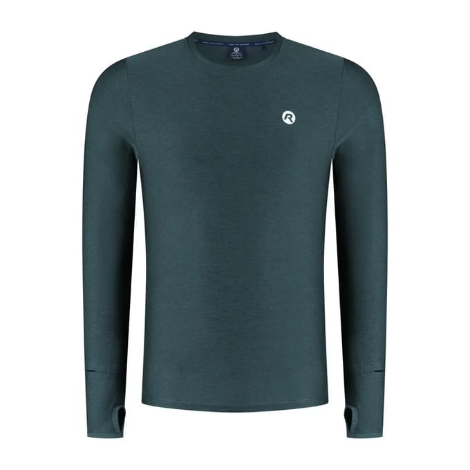 Rogelli Essential Heren Hardloopshirt - Lange Mouw - Duimgat - Blauw