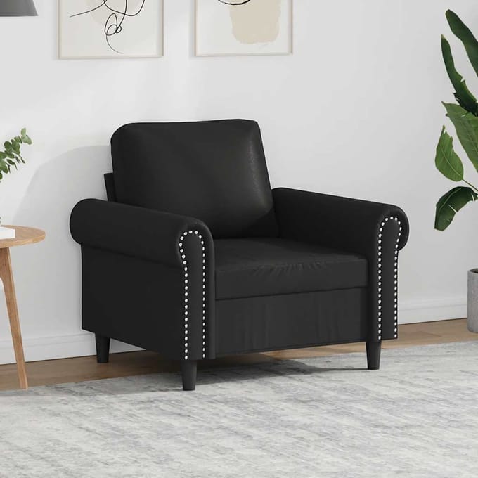 vidaXL - Fauteuil - 60 - cm - kunstleer - zwart