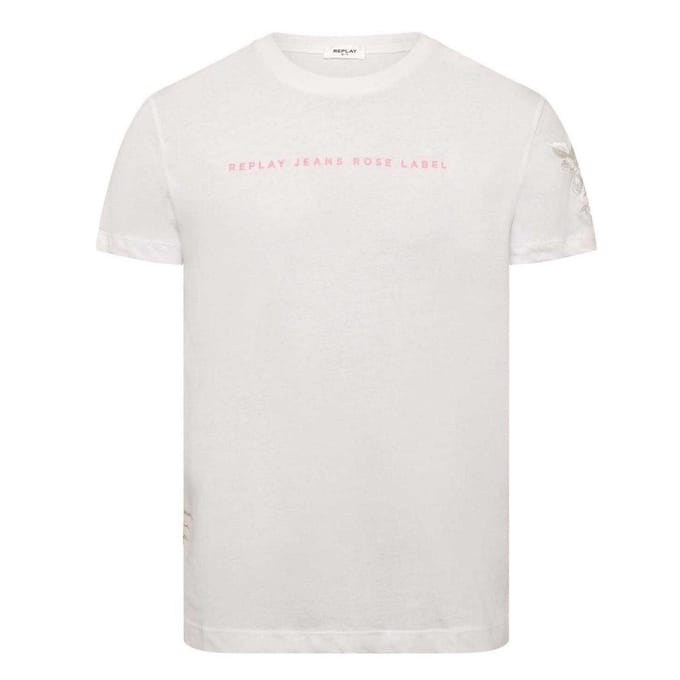 Replay Dames/Dames Label Katoenen T-Shirt (Wit)