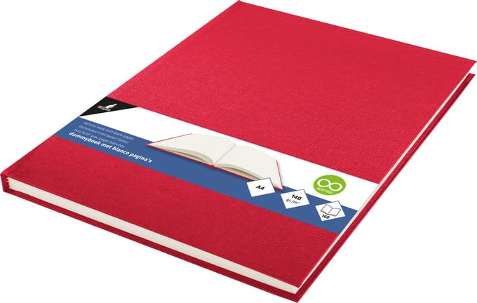 Kangaro dummyboek - A4 - rood - 160 blanco pagina's - hard linnen cover