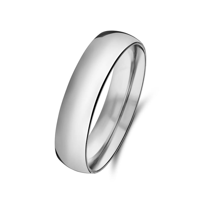 Lucardi Dames Stalen ring 5mm - Ring - Staal - Zilver - 21 / 66 mm